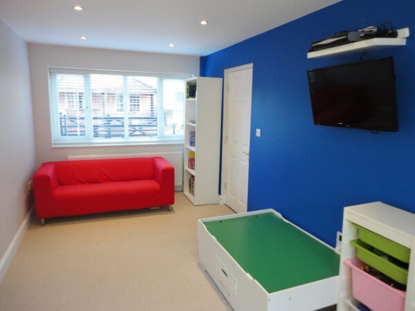 Front facing view - Play Room / TV Room.