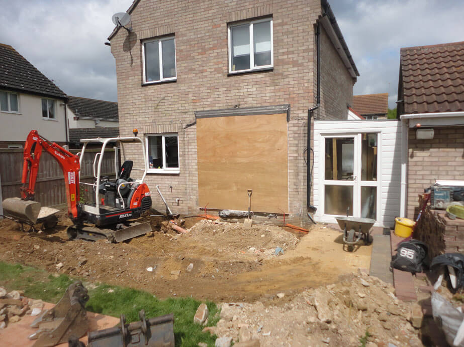 Before - Extension, landscaping, kitchen / diner.