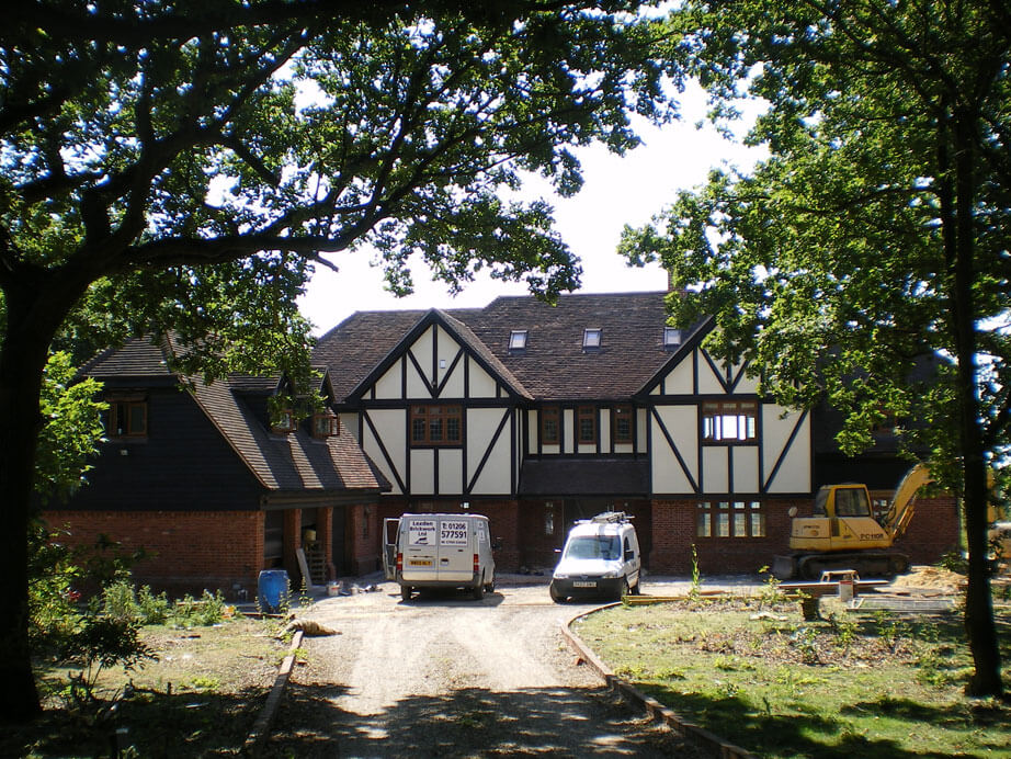Front view to bespoke new build in Tolleshunt Knights.