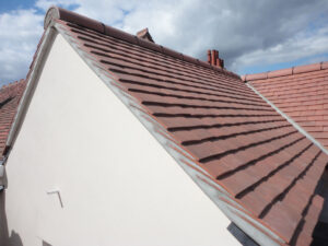 A new tiled gable end with a valley.